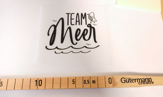 Bügelbild - "Team Meer" mit Vogel- & Wellen-Motiv
