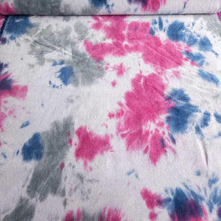 Stretch Feincord Stoff – Batik Pink, Jeansblau & Grau