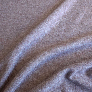 Wollbouclé Stoff - Weiches Uni in Taupe meliert