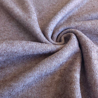 Wollbouclé Stoff - Weiches Uni in Taupe meliert