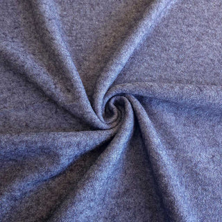 Wollbouclé Stoff - Uni in Grau meliert