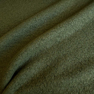 Schwerer Wollbouclé Stoff - Olivgrün