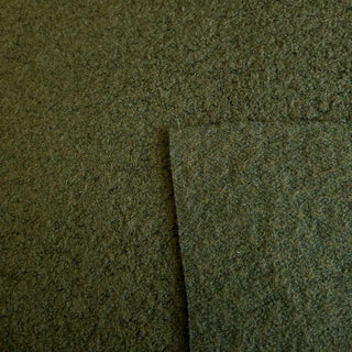 Schwerer Wollbouclé Stoff - Olivgrün