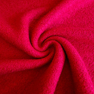 Schwerer Wollbouclé Stoff - Rot