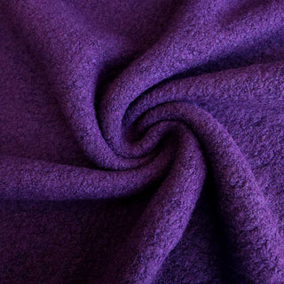 Schwerer Wollbouclé Stoff - Aubergine