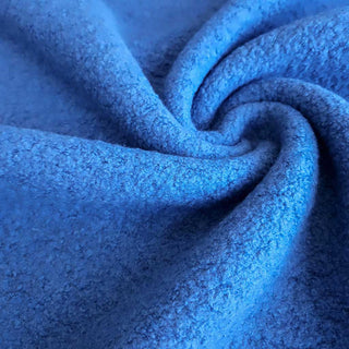 Schwerer Wollbouclé Stoff - Rauchblau