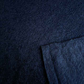 Schwerer Wollbouclé Stoff - Schwarz