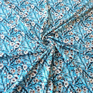 Viskose Jersey Stoff - Kirschblüten in Mint