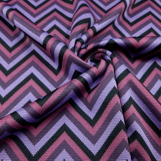 Stretch Jacquard Stoff – Zickzack Flieder-Beere