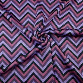 Stretch Jacquard Stoff – Zickzack Flieder-Beere – Ansicht 2