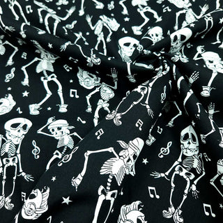 Skelette Baumwollstoff Schwarz im Fall
