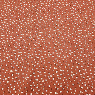 Baumwolljersey Stoff – Streublümchen in Terracotta – Ansicht 3