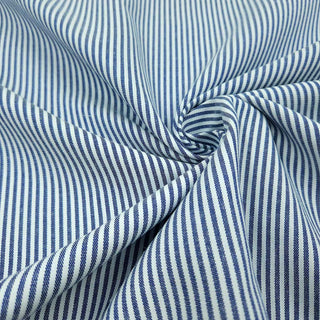 Chambray Stoff – Schmale Streifen in Dunkelblau und Weiss – Ansicht 3