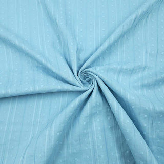 Baumwollstoff Dobby in Hellblau, drapiert