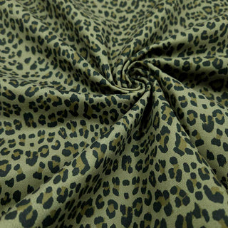 Jeansstoff Stretch – Leopardenmuster in Dunkelgrün – Ansicht 3
