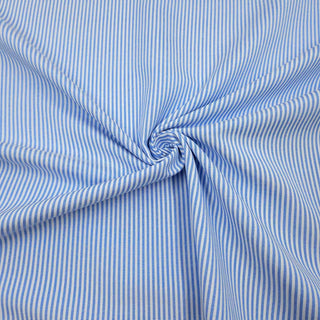 Chambray Stoff – Schmale Streifen in Hellblau und Weiss – Ansicht 2