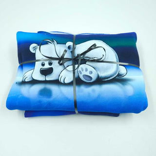 Stoffpaket – Sweat Panel Schlafender Eisbär + 40 cm Kombistoff Polarlichter von Thorsten Berger