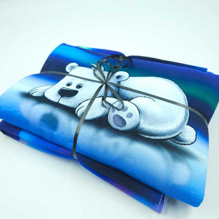 Stoffpaket – Sweat Panel Schlafender Eisbär + 40 cm Kombistoff Polarlichter von Thorsten Berger – Ansicht 3