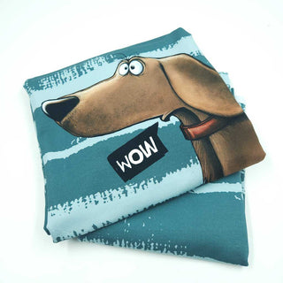 Stoffpaket – French Terry Panel Dachshund Berny + 1 m Kombistoff in Dunkelmint von Thorsten Berger