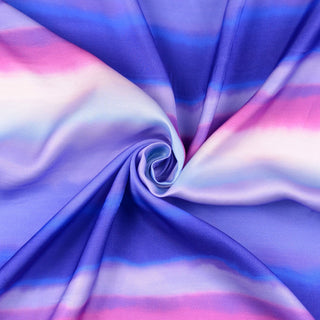 Viskose Satin Stoff – Farbverlauf in Lila, Rosa und Blau