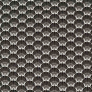 Viskose Stoff - Muscheln in Schwarz Weiss