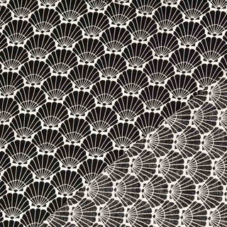 Viskose Stoff - Muscheln in Schwarz Weiss