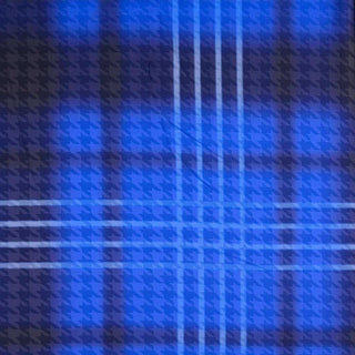 Edler Satin Jacquard Stoff – Hahnentritt in Königsblau | Glänzender Stoff für elegante Mode