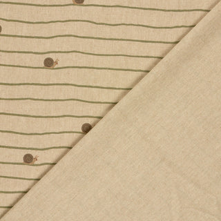 Canvas Stoff Kleine Schnecken und Streifen auf Beige