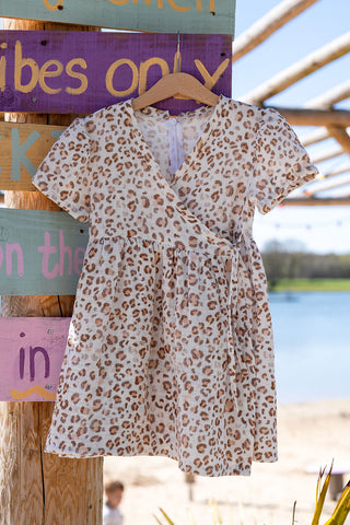 Musselin Stoff - Leiner brauner Leo