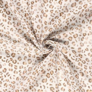 Musselin Stoff - Leiner brauner Leo