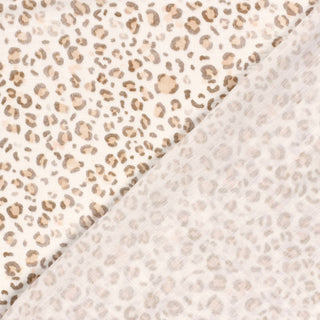 Musselin Stoff - Leiner brauner Leo