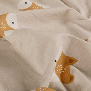 French Terry Stoff mit Fuchs Motiv – Baumwoll Sweatstoff für Kinderkleidung