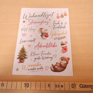 Rub-On Weihnachtszeit – Weihnachtsbogen mit Schriftzügen zum Übertragen