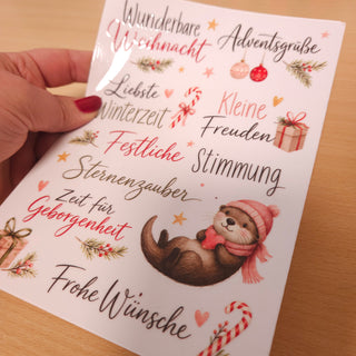 Rub-On Wunderbare Weihnacht – Weihnachtsbogen mit Schriftzügen zum Übertragen