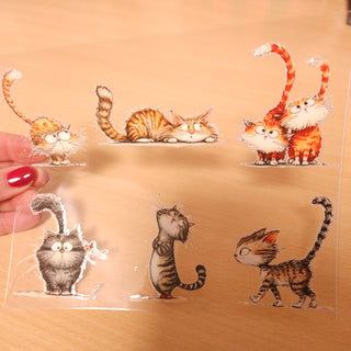 Rub-On Tigerkatzen – 6 Katzenmotive zum Übertragen