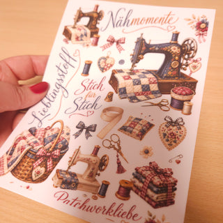 Rub-On Nähmomente – Nähbogen mit Schriftzügen zum Übertragen