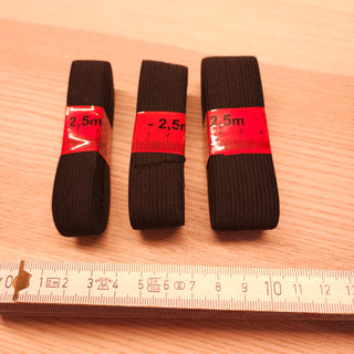 Gummiband zum Nähen – 2,5 m in 3 Breiten, einzeln oder im 3er-Set