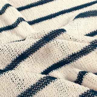 Strickstoff - Marineblau gestreift