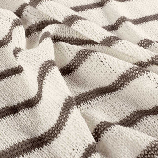 Strickstoff - Taupe gestreift