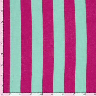 Musselin Stoff - Pink/Mint Blockstreifen