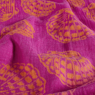 Musselin Stoff - Muscheln auf Pink