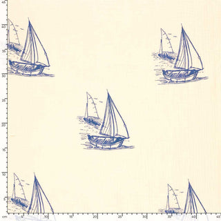 Musselin Stoff - Segelschiffe