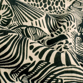 Musselin Stoff - Muscheln Schwarz Weiss