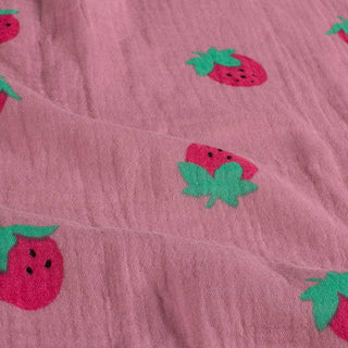 Musselin Stoff - Erdbeeren