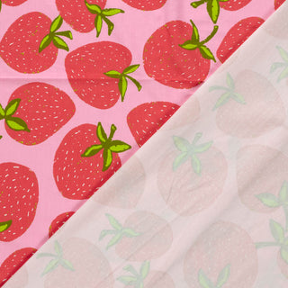 Baumwolljersey Stoff - Rosa Erdbeeren