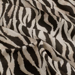Viskose Borken Krepp - Tiger-Print in Schwarz/Beige