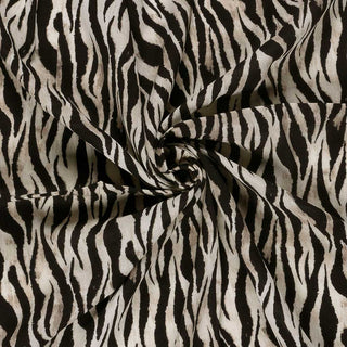 Viskose Borken Krepp - Tiger-Print in Schwarz/Beige