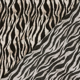 Viskose Borken Krepp - Tiger-Print in Schwarz/Beige