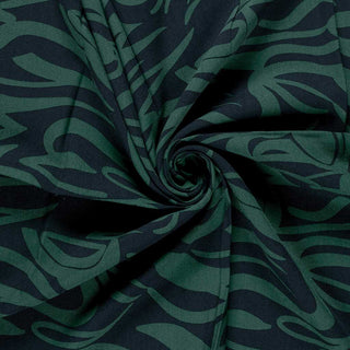 Viskose Webware Twill - Wirbelmuster in Petrol/Dunkelblau