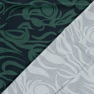 Viskose Webware Twill - Wirbelmuster in Petrol/Dunkelblau